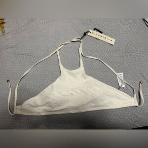 Vitamin A Ivory Textured Bikini Top